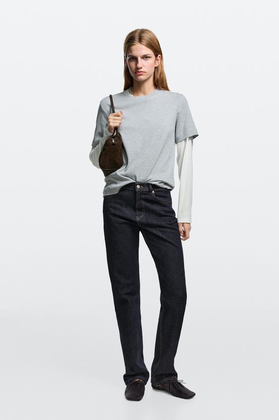Zara Mid-waist straight-leg jeans - Blue - Image 0