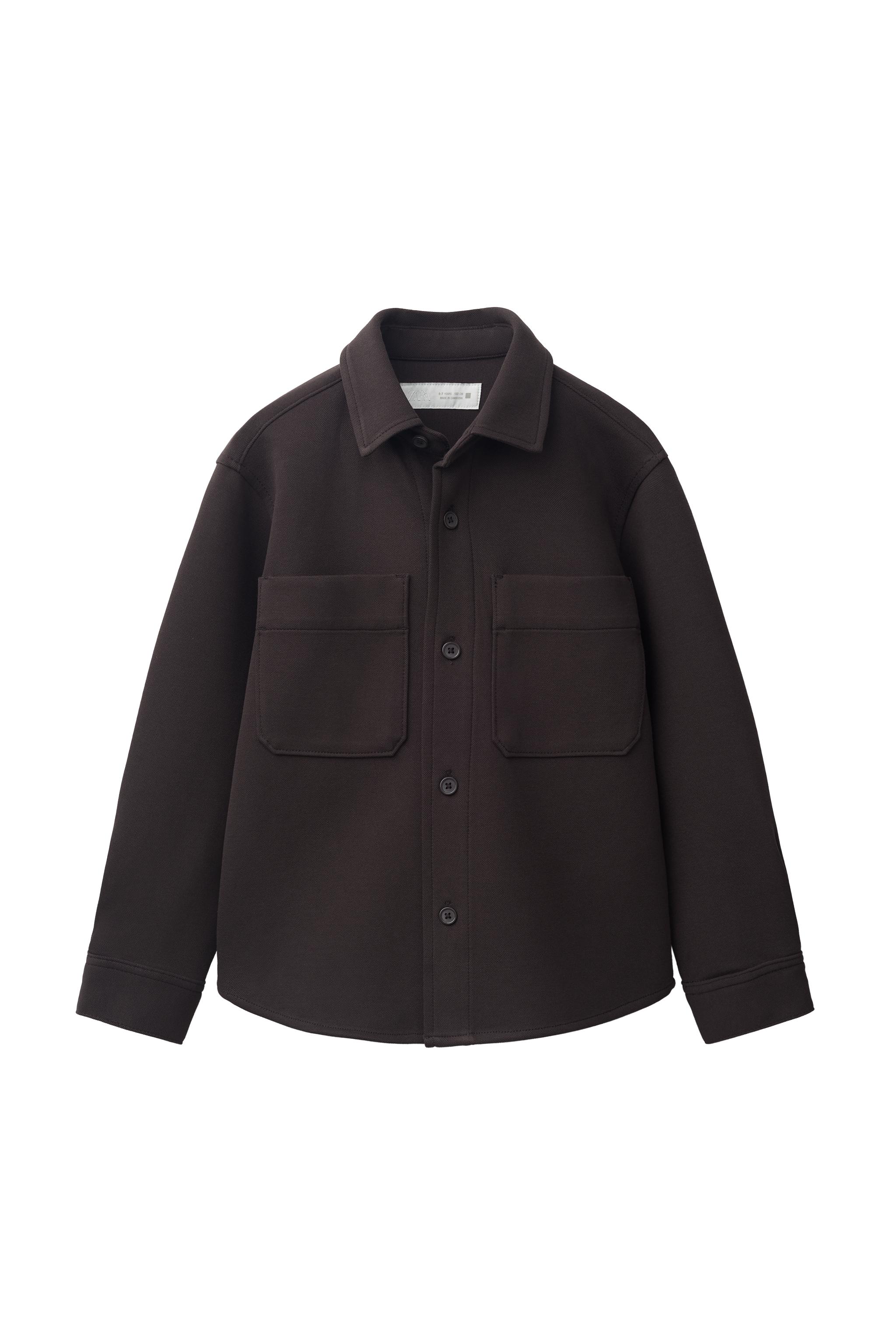 コンフォート ポケット シャツジャケット - チョコレート | ZARA Japan