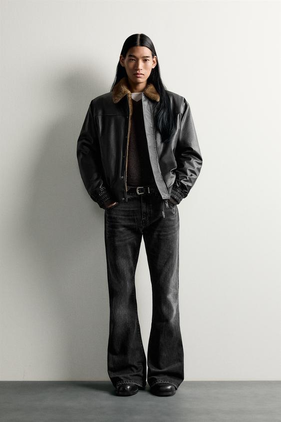 COMBINED LEATHER EFFECT REVERSIBLE JACKET - Black by Zara - Image 0