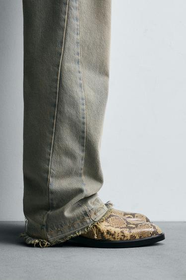 ANIMAL PRINT LEATHER BOOTS - Brown by Zara - Image 0