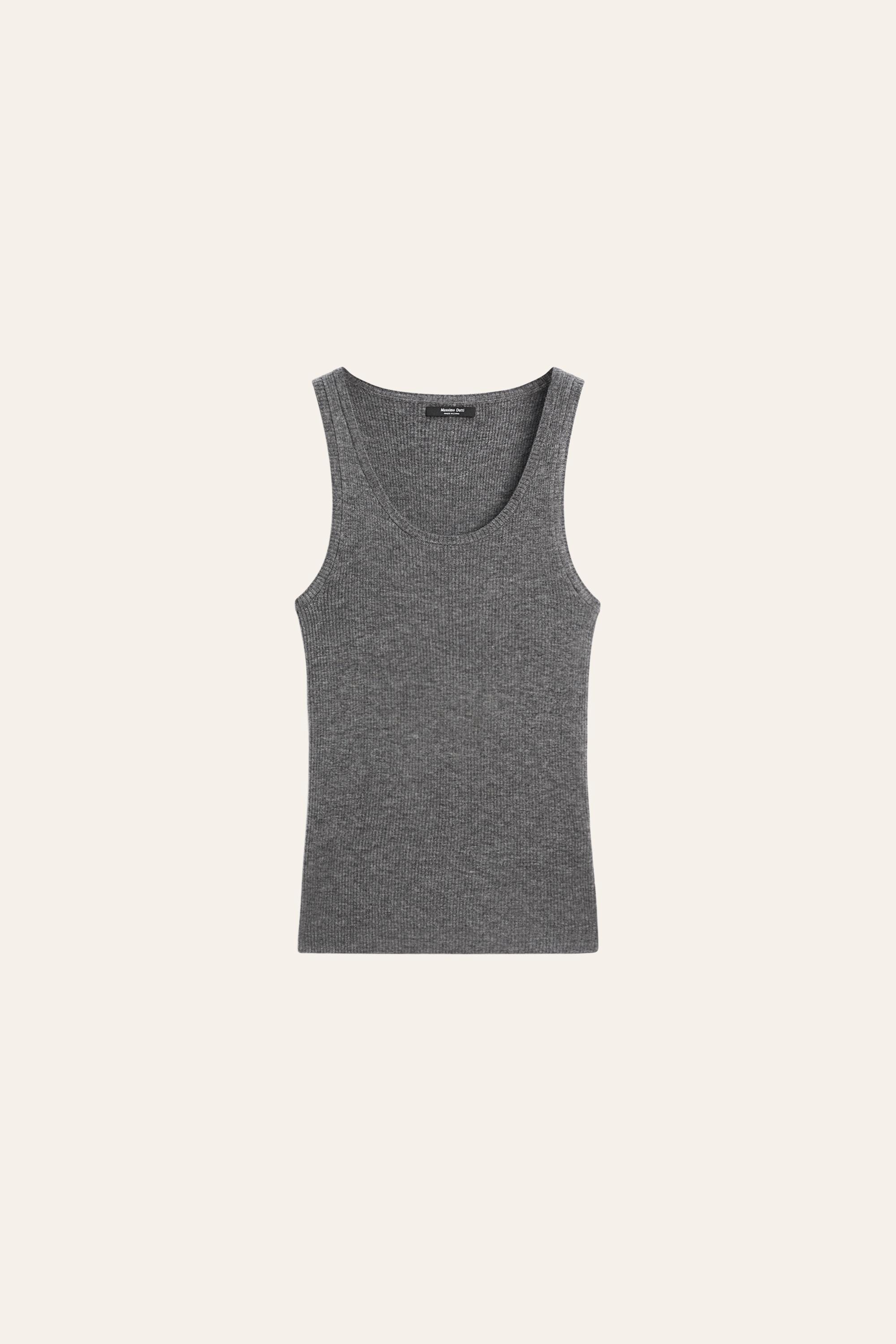 Ribbed knit top — Gray