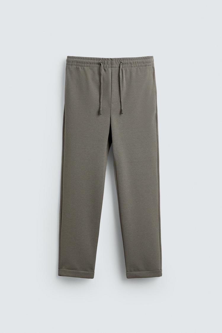 ZARA EASY CARE JOGGER WAIST TROUSERS