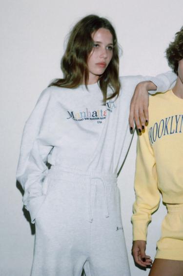 PANTALON VARSITY - Gris chiné de Zara - Image 8