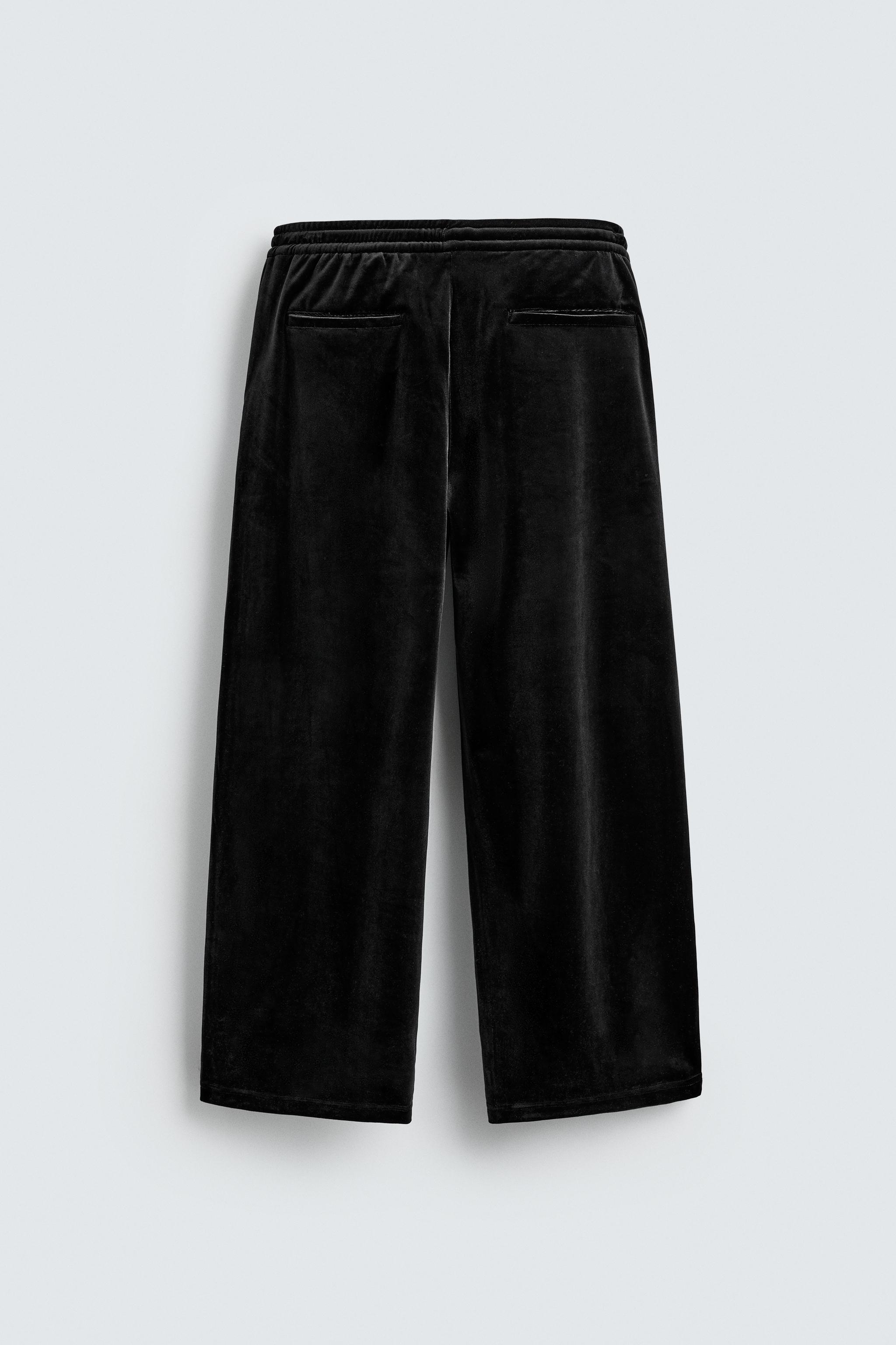 RELAXED FIT VELVET PANTS