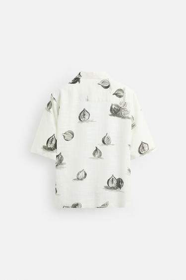 FRUIT PRINT SHIRT - Black / White by Zara - Image 7