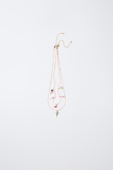 PACK OF 2 NECKLACES WITH BEADS AND ICE CREAM - Multicoloured by Zara