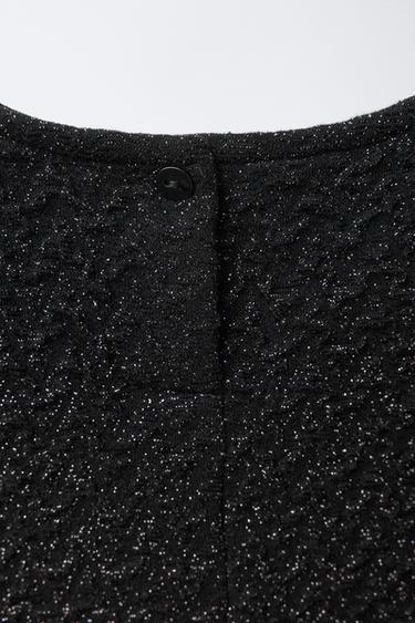 ROBE JACQUARD À BRILLANTS - Noir de Zara - Image 3
