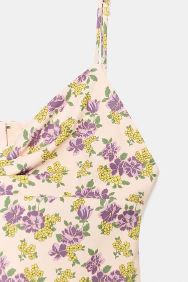 FLORAL STRAPPY DRESS - Pink / Mauve by Zara - Image 7