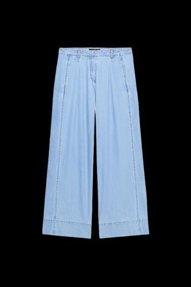 JEANS Z1975 WIDE LEG MITTELHOHER BUND MIT BUNDFALTEN - Mittelblau von Zara