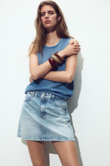 Z1975 DENIM MINI SKIRT - Mid-blue by Zara - Image 2