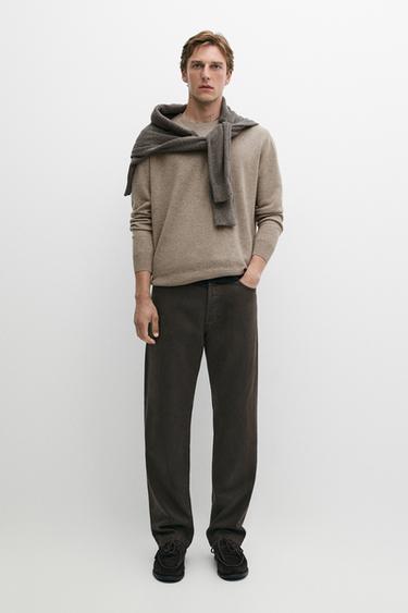 Tapered fit denim-effect pants — Chocolate 2