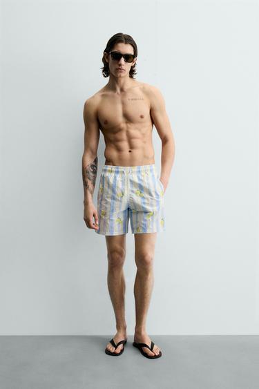 Zara HALF LEMON SWIMSUIT - White - Image 0