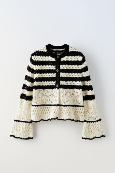 СВИТЕР В ПОЛОСКУ — ЭКРЮ / ЧЕРНЫЙ от Zara — изображение 0