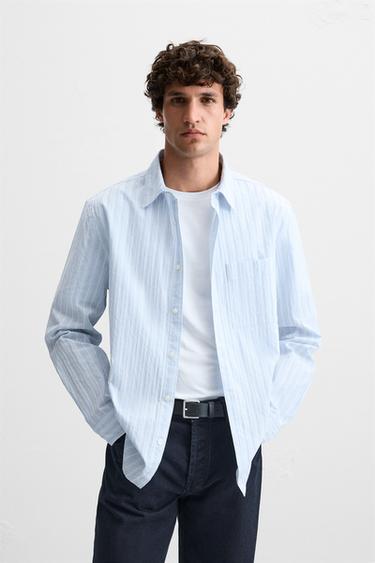 STRIPED SHIRT - Blue/White by Zara