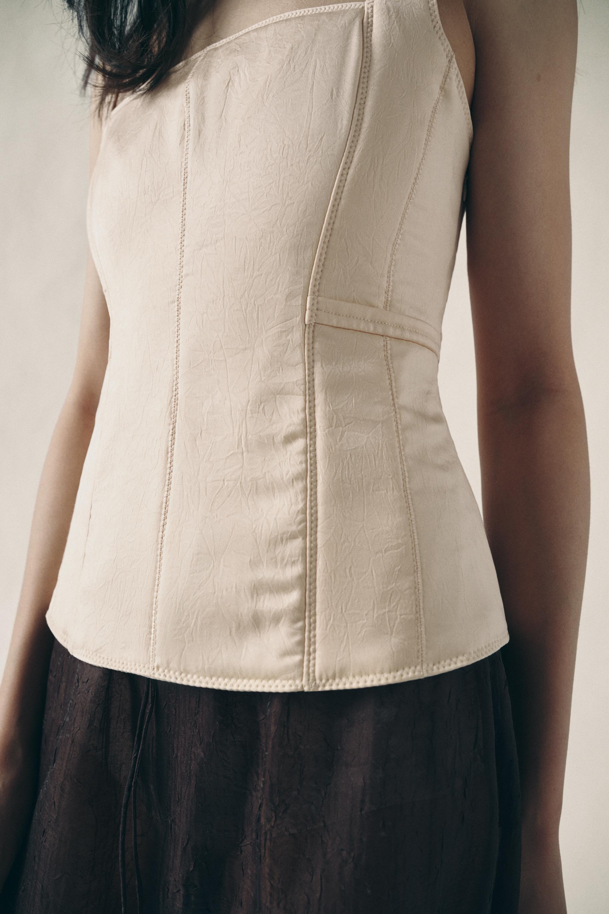 PADDED BUSTIER TOP - Beige-pink | ZARA United States