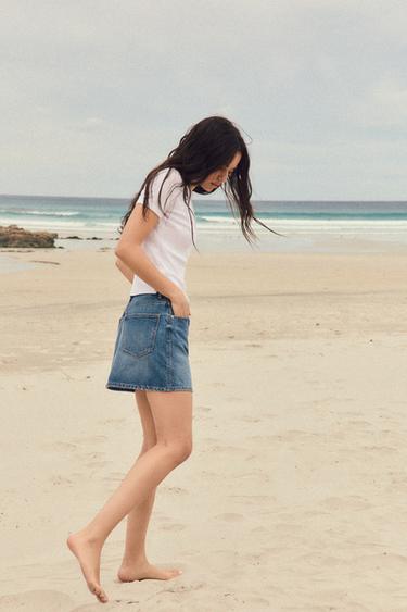T-SHIRT WITH BACK SEAM - White by Zara - Image 2