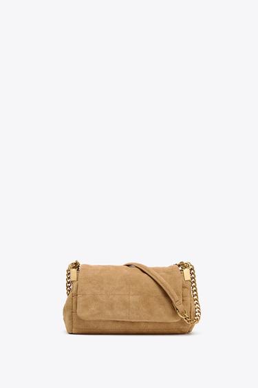 Zara MINI CITY SUEDE BAG - SAND/BROWN - Image 0