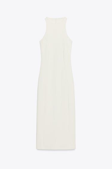 INTERLOCK HALTERNECK DRESS - Ecru by Zara