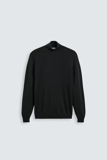 Zara VISCOSE BLEND SWEATER - Black