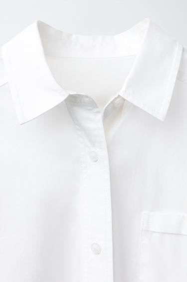 POPLIN SHIRT WITH POCKET - White by Zara - Image 2