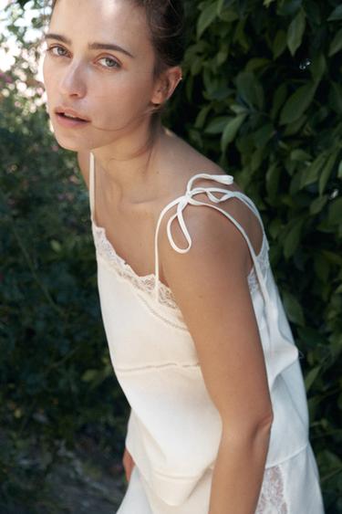 LACE LADDER STITCH SHORTS - Oyster-white by Zara - Image 3