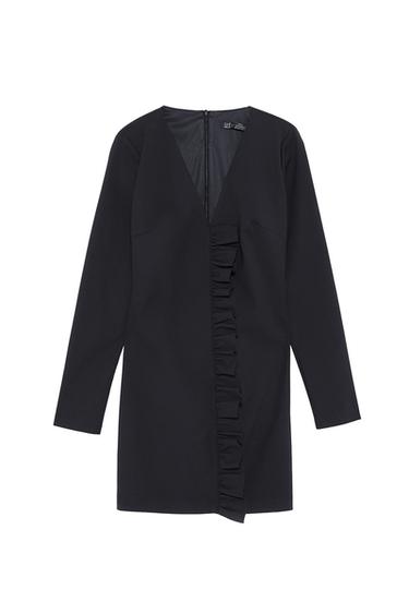 DRESS WITH RUFFLE TRIM
