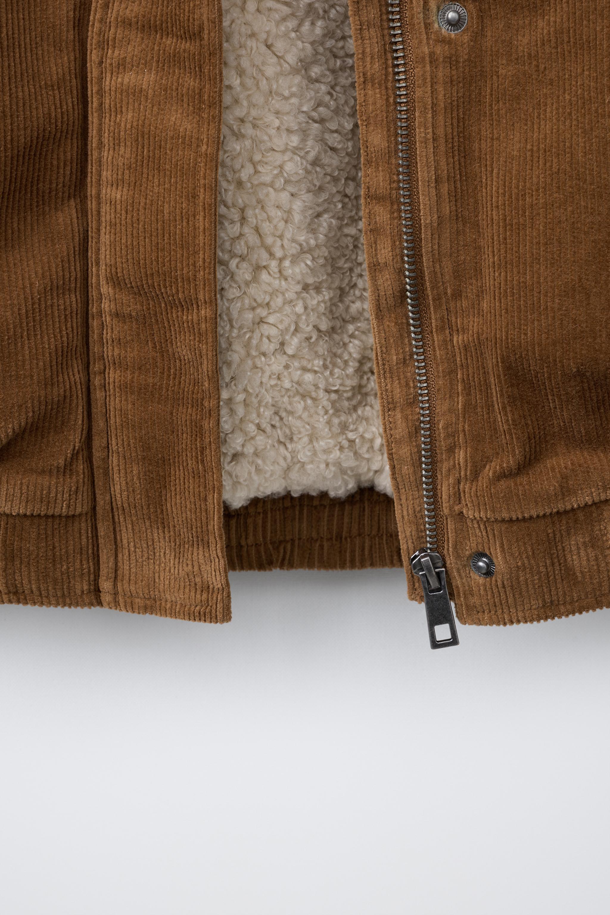 BLOUSON EN VELOURS CÔTELÉ EFFET MOUTON
