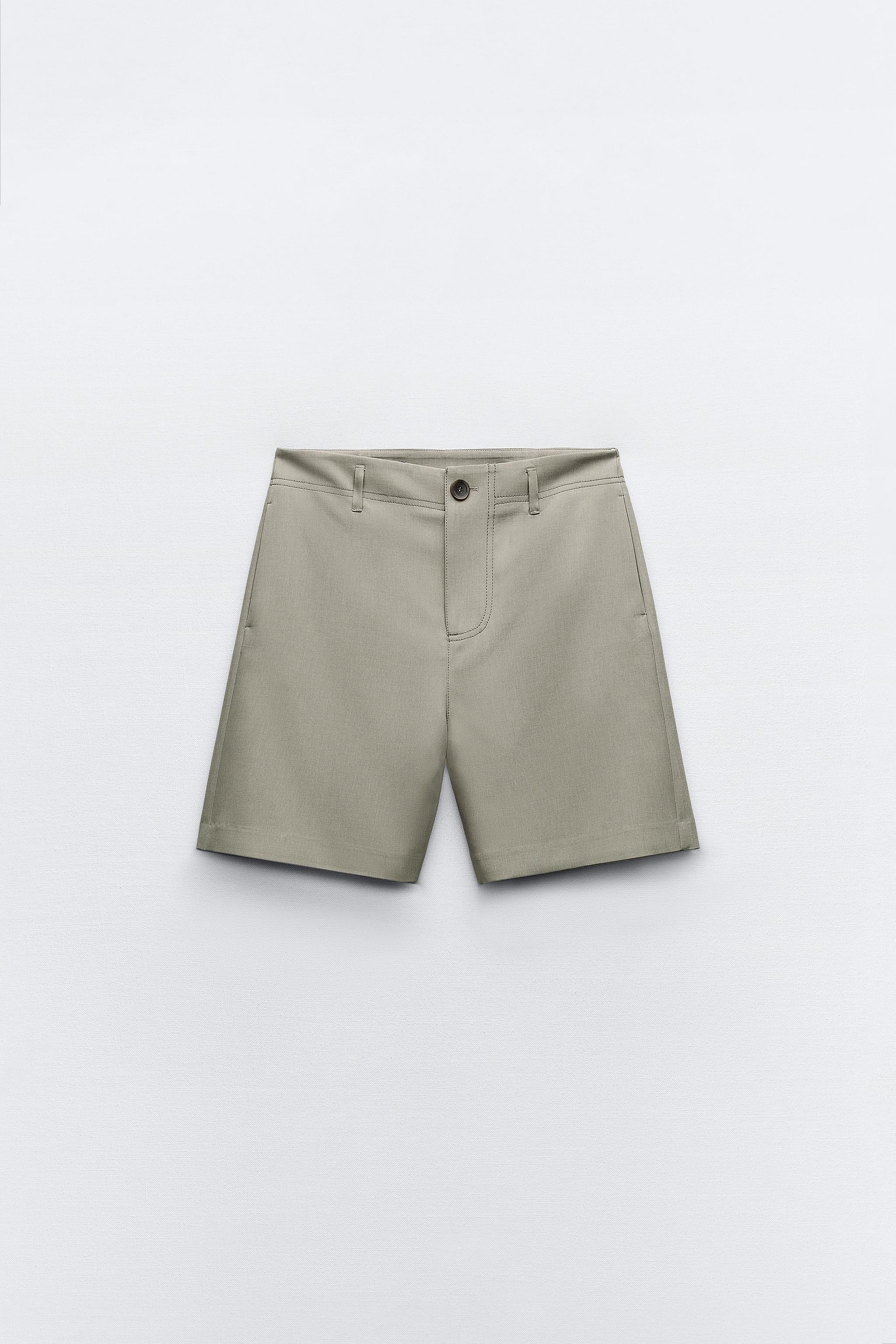 BERMUDA SHORTS WITH TOPSTITCHING - mid khaki | ZARA Australia