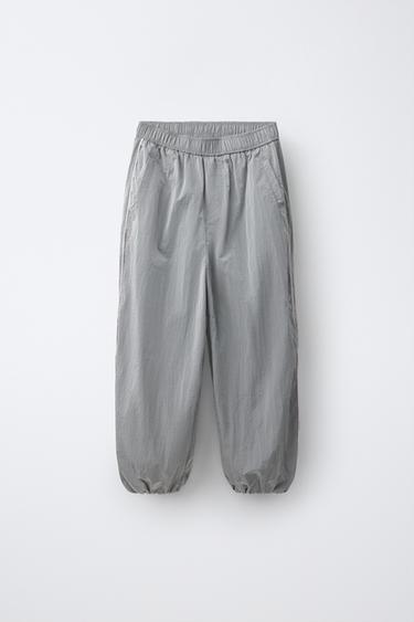 NYLON SAROUEL TROUSERS WITH CONTRAST TRIM - Grey by Zara - Image 0