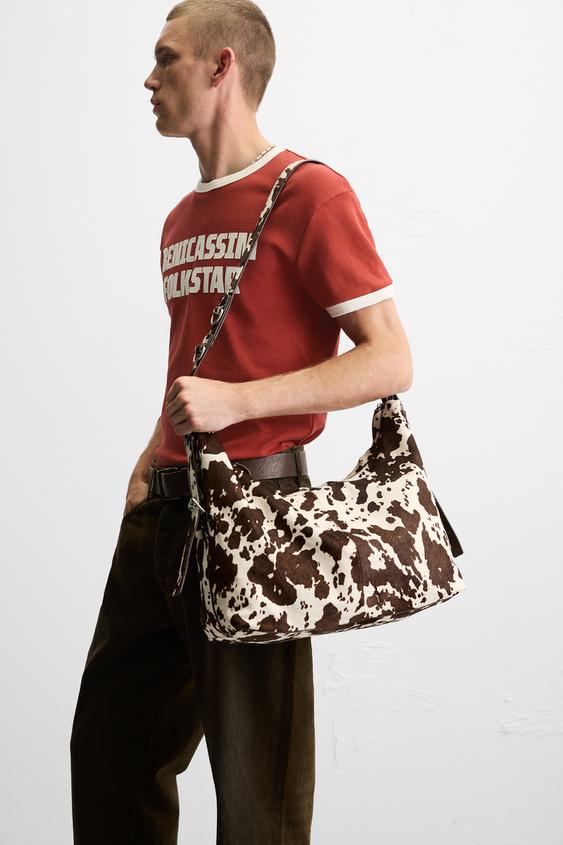 ANIMAL PRINT LEATHER SHOPPER BAG