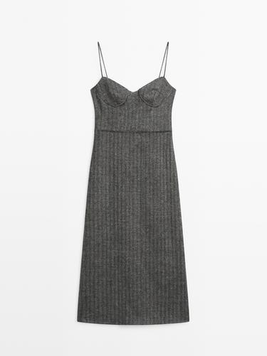 Vestido tirantes mini - Gris Antracita de Zara - Imagen 0