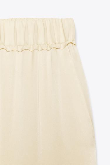 PANTALON PYJAMA EN SOIE 100 % ZW COLLECTION - Beige de Zara - Image 3