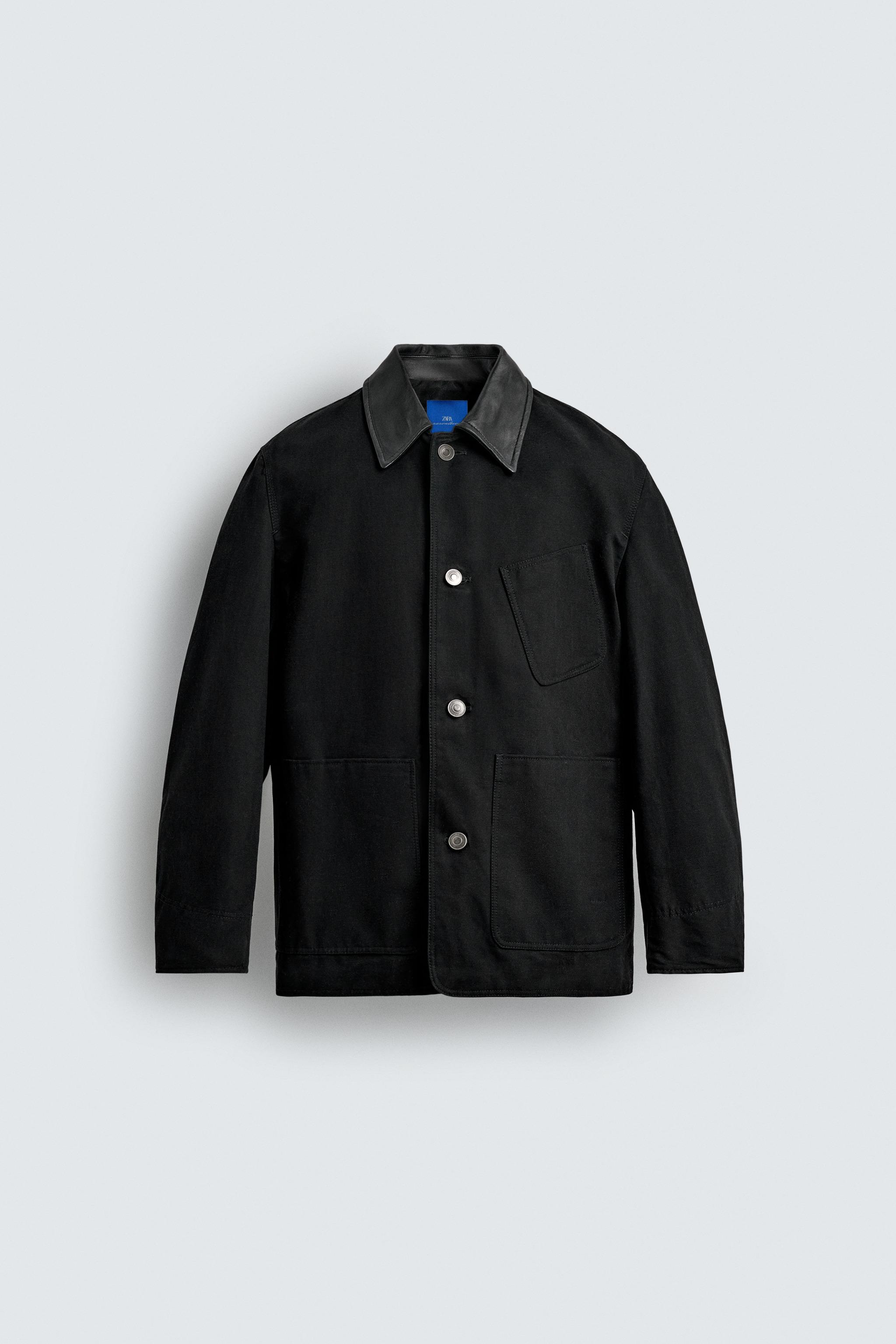 AARON LEVINE X ZARA コントラストレザーディテールジャケット