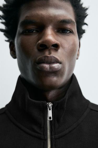 VESTE CANNELÉE INTERLOCK - Noir de Zara - Image 4