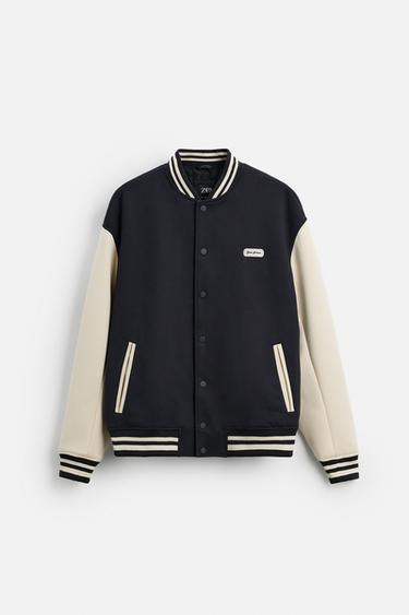 FAUX SUEDE BOMBER JACKET - Navy blue by Zara