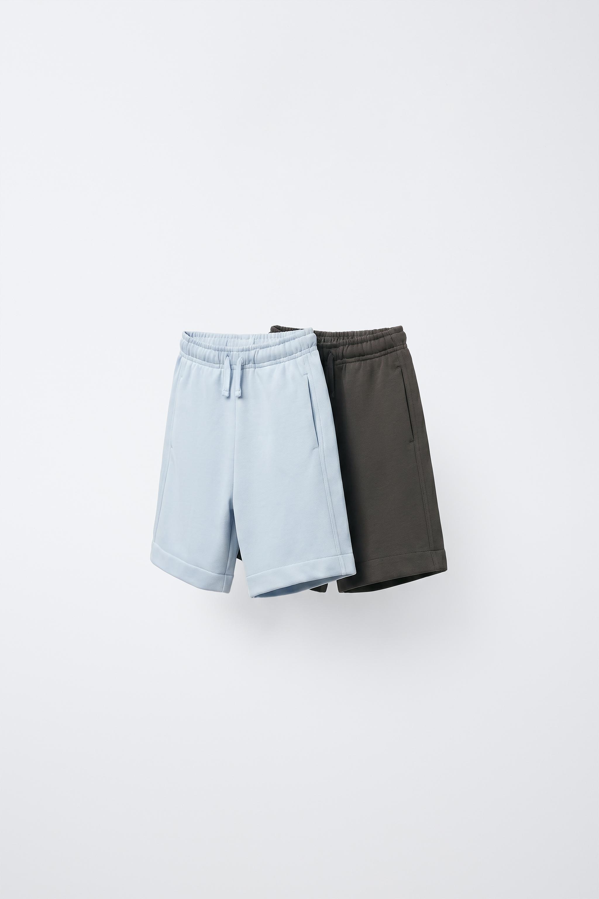 TWO-PACK PLAIN SHORTS — Grey / Blue