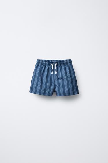6-14 AÑOS/ BERMUDA DE BAÑO RAYAS - Azul de Zara