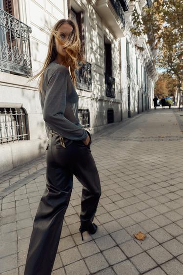 PULL OVERSIZE EN MAILLE À FIL MÉTALLISÉ - Gris de Zara - Image 3