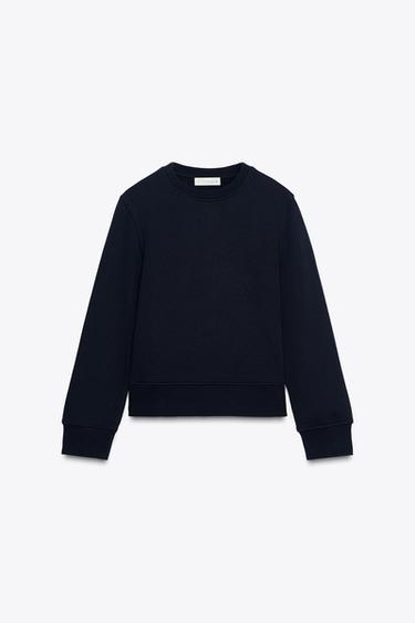 SWEAT BASIQUE EN COTON - Bleu marine de Zara