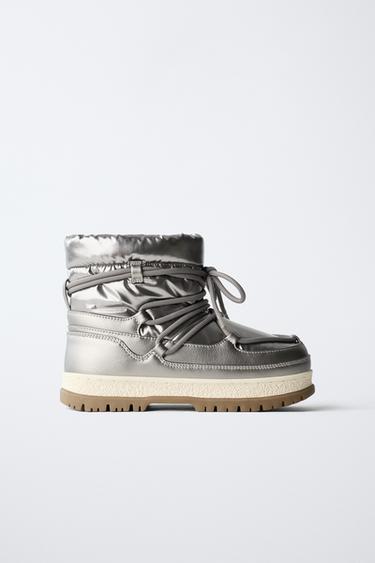 BOTIN METALIZADO - Plata de Zara