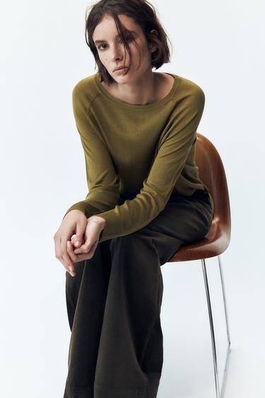 JERSEY BÁSICO PUNTO - Khaki de Zara