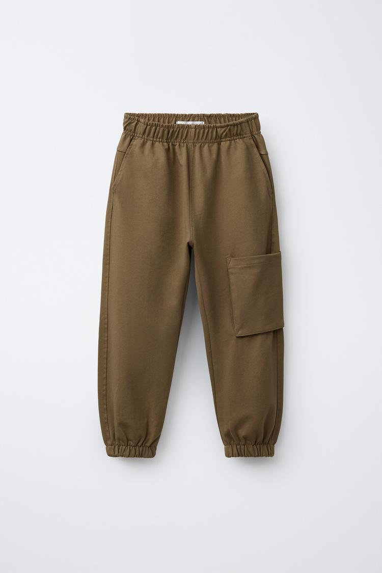 PANTALON DE JOGGING CARGO EN MOLLETON Marron clair ZARA France