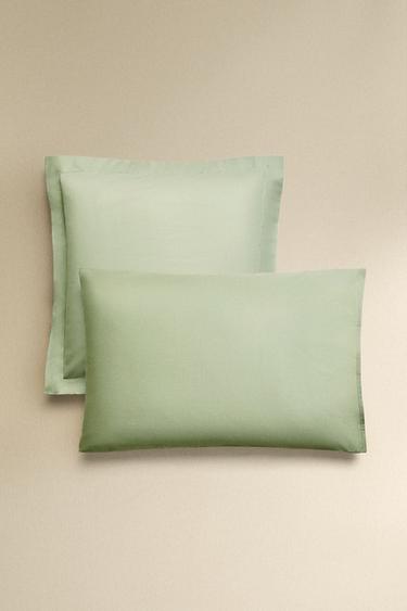 Zara PERCALE COTTON PILLOWCASE (200 THREAD COUNT) - Light green