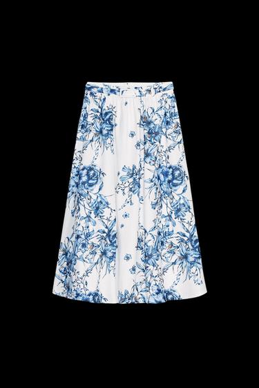 LANGER ROCK MIT PRINT - Blau von Zara - Bild 0