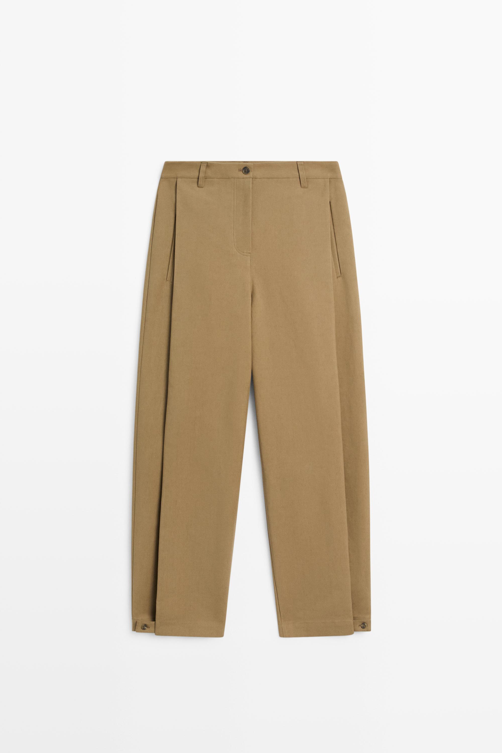 Pantalon barrel fit à plis latéraux