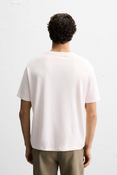 T-SHIRT BASIQUE EN MAILLE - Rose craie de Zara - Image 2