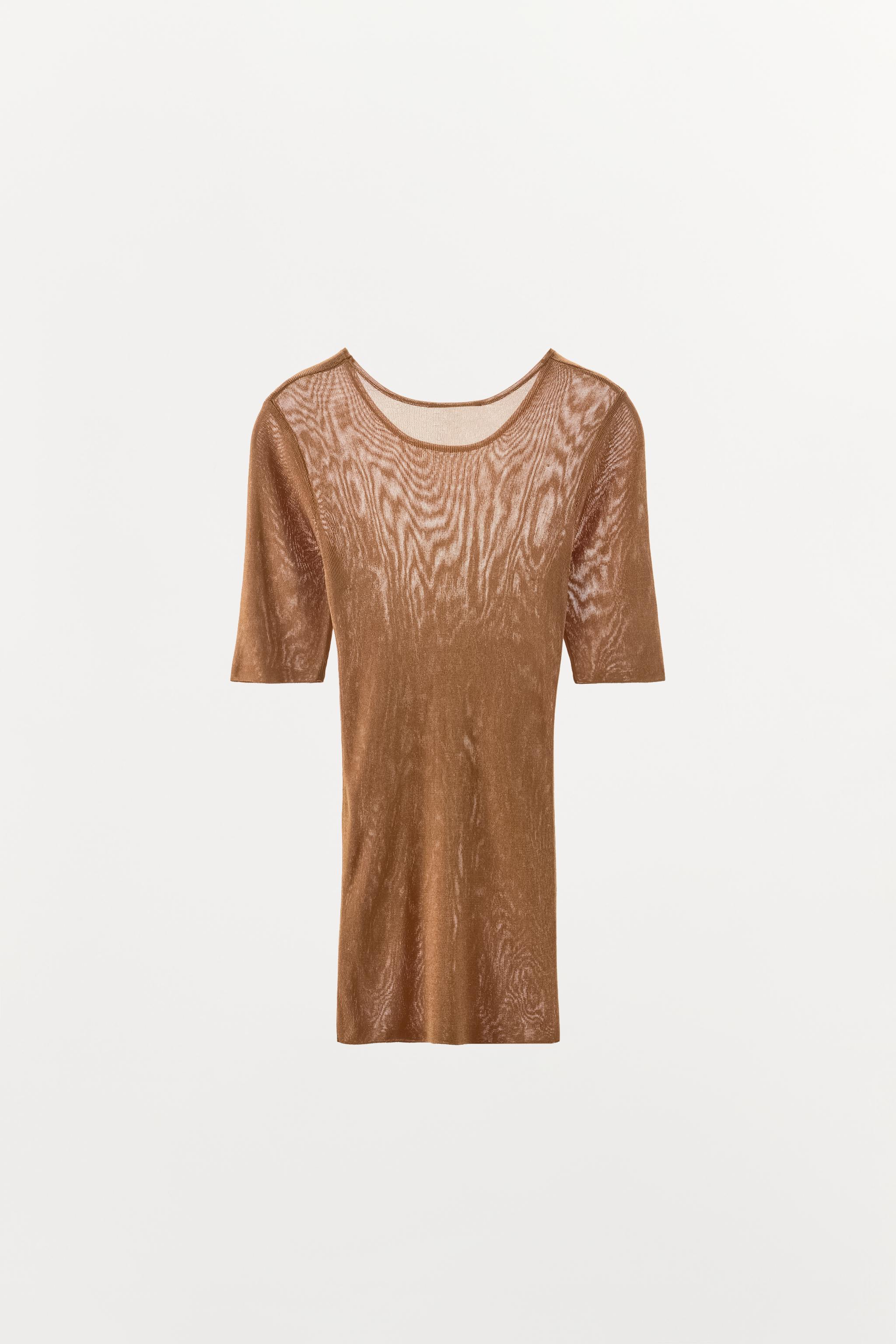 Zara FINE TRİKO DİRSEK KOLLU TOP görsel 4