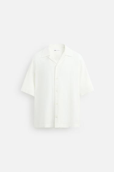 CAMISA RELAXED FIT - Blanco roto de Zara