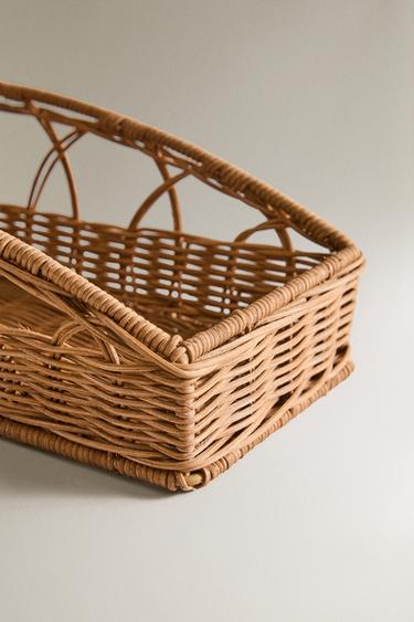 RATTAN HAMPER WITH HANDLE - Light beige by Zara - Image 3