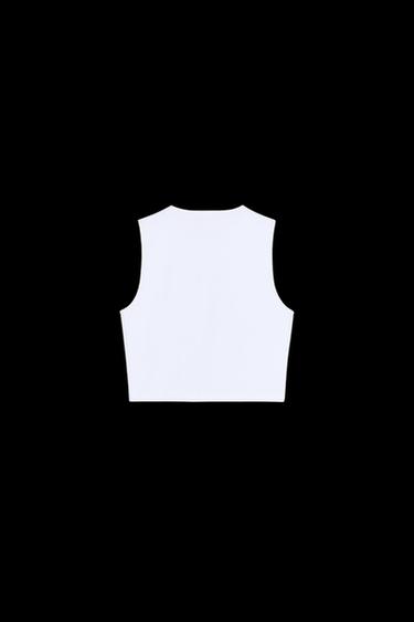 COTTON CROP TOP - White by Zara